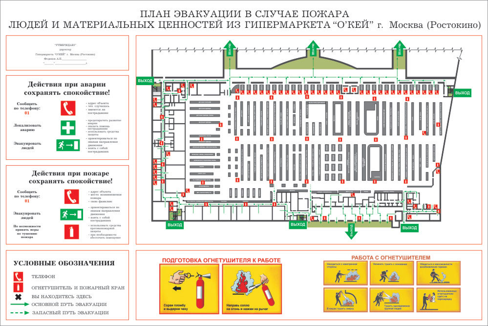 План эвакуации людей при пожаре: требования и описание